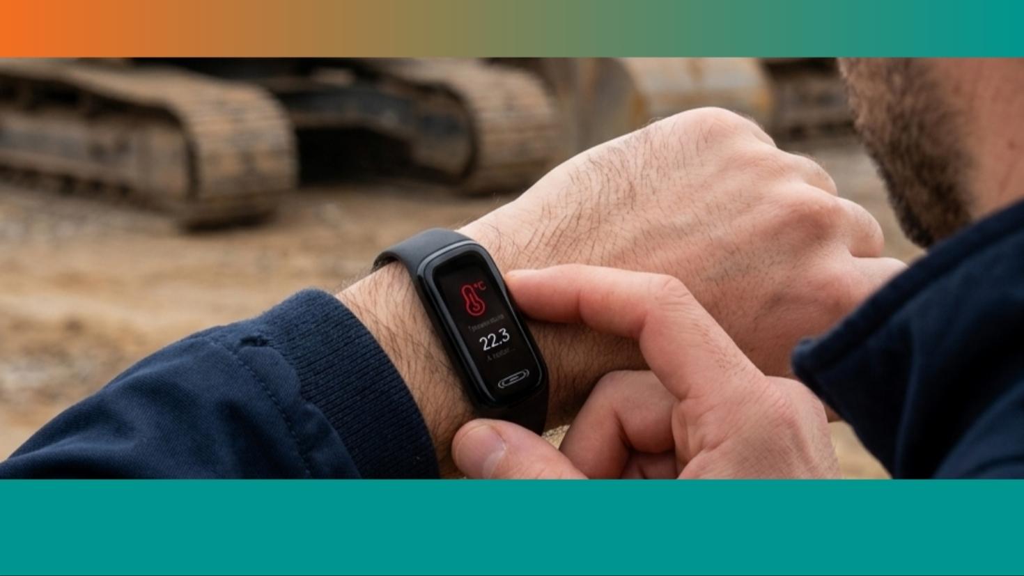 Professional in field operations wearing a Quatenus MyPulse wristband for remote well-being and activity monitoring